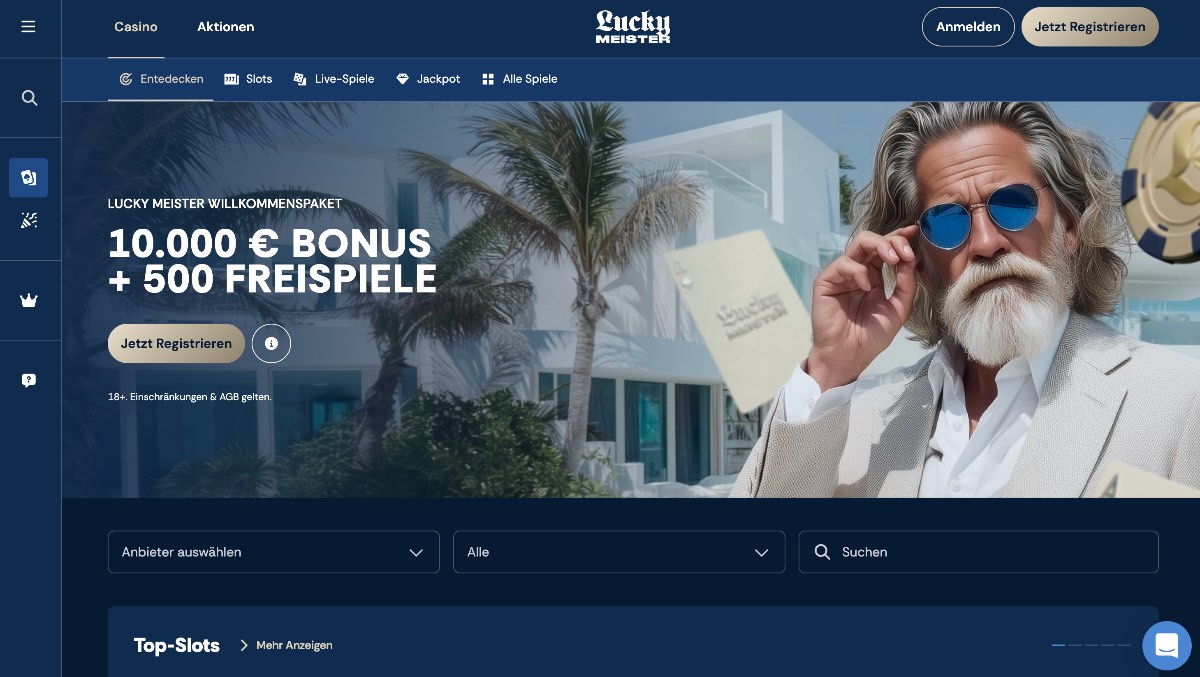 LuckyMeister Wer nach einem online casino schnelle auszahlung mit massivem Startvorteil sucht, wird bei LuckyMeister fündig. Mit einem 375 % Echtgeld-Bonus bis zu 10.000 € und über 600 Live-Tischen bietet der Anbieter High-Roller-Action auf höchstem Niveau.